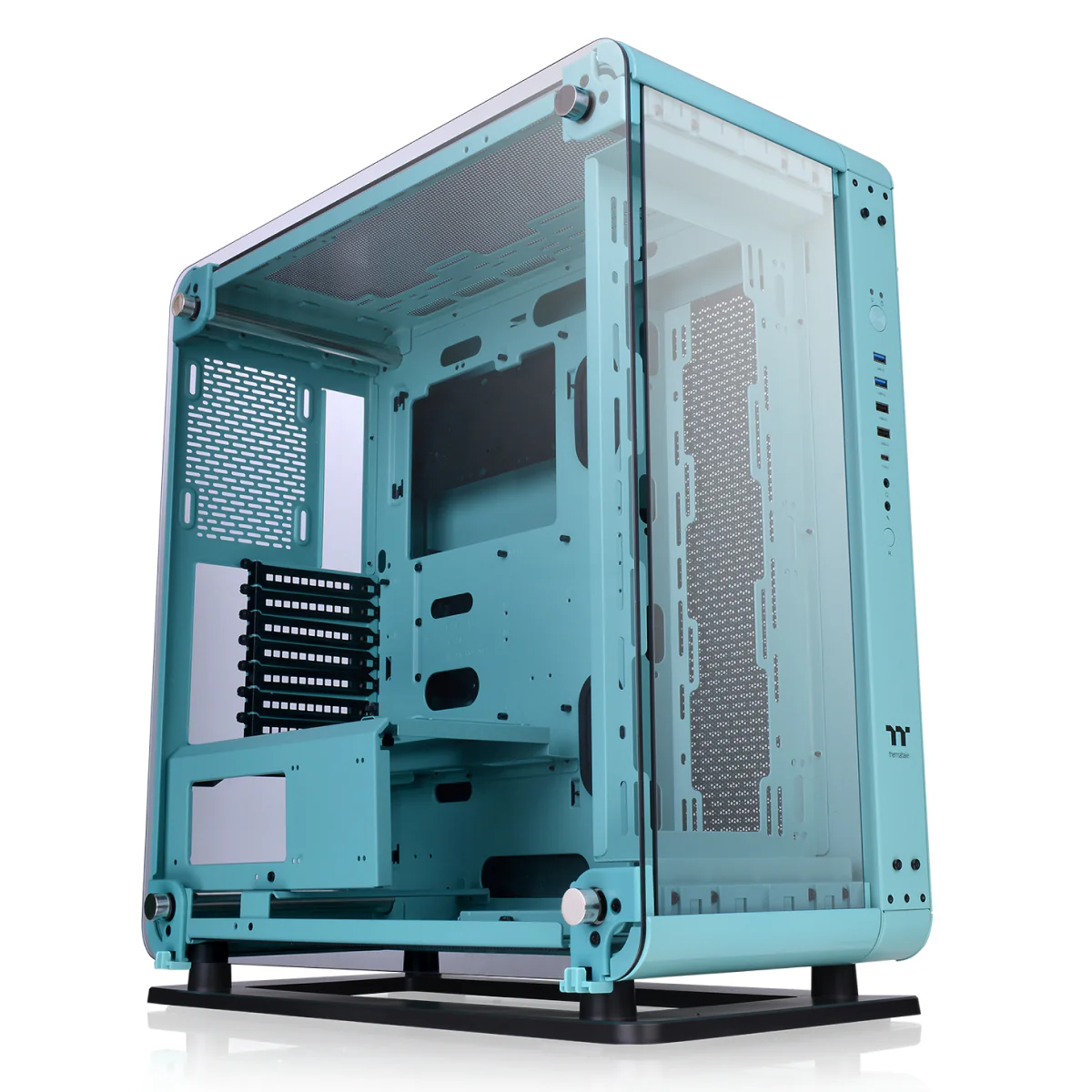 Core P6 Tempered Glass Turquoise Mid Tower Chassis